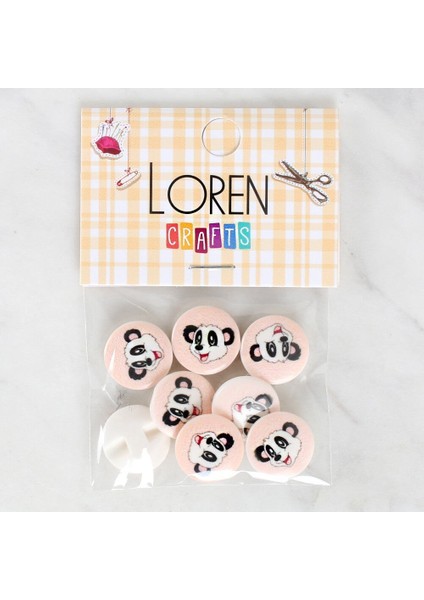 Crafts 8'li Panda Düğme - 1053