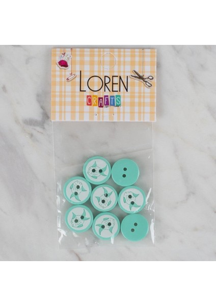 Crafts Yeşil 8 Li Balık Düğme - 578