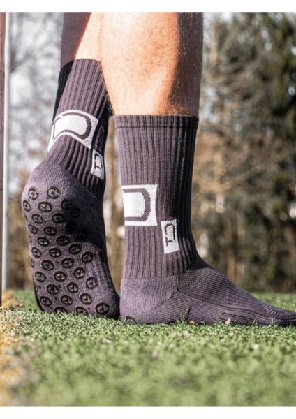 Unisex Koyu Gri Anti Slip Socks Kaymaz Silikon Havlu Taban Maç Pro Sporcu Çorabı indirimleri