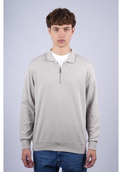 Js Polo Yaka Fermuarlı J Waffle Sweat