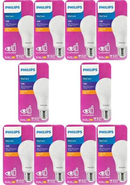 (10 adet) Philips 13W SARI IŞIK E27 DUYLU (Kalın Duy) LED Ampul