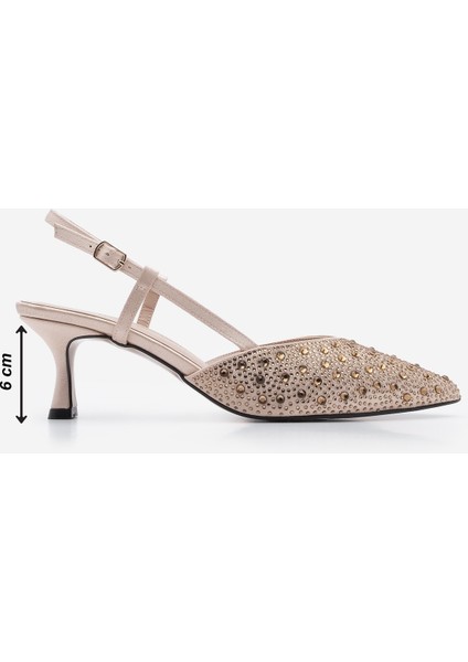 Kadın Stiletto Sivri Burun Taşlı Topuklu Ayakkabı Boniva