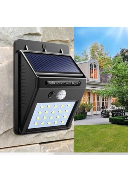 Maxilife Güneş Enerjili Hareket Sensörlü 20 Ledli Duvar Lambası