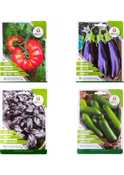 Karışık Sebze Tohumları (Domates-Patlıcan- Fesleğen-Salatalık)