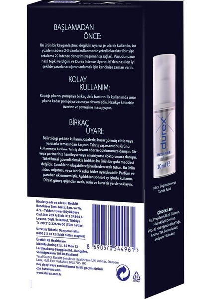 Çoklu Erojen Bölge Uyarıcı + Intense Uyarıcı Jel 10ML