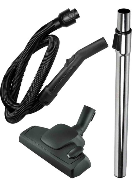 Vestel Mistral 3500 / 40074639 Uyumlu Süpürge Hortum Seti Teleskopik Boru Başlık Siyah 3'lü