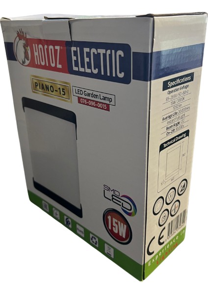 076-096-0015 Pıano-15 15W Siyah 3000K LED Bahçe Armatürü fırsatları
