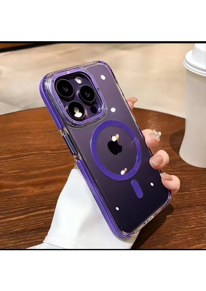 iPhone 14 Pro Max Parlak Magsafe Özellikli Premium Kalite Ekstra Kenar Koruma Sağlayan Silikon Kılıf