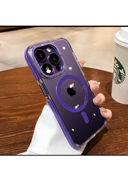 iPhone 14 Pro Max Parlak Magsafe Özellikli Premium Kalite Ekstra Kenar Koruma Sağlayan Silikon Kılıf