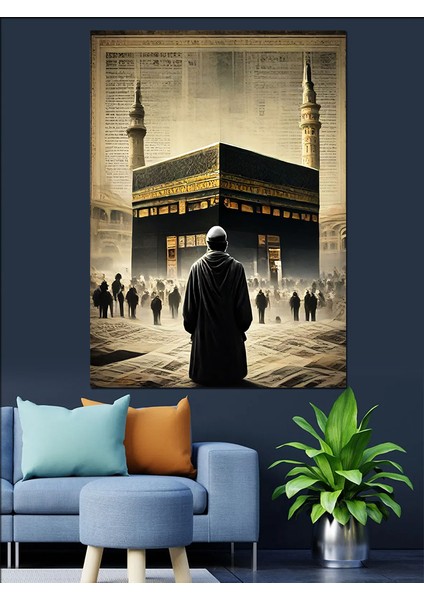 Gazete Fon Kabe Dekoratif Kanvas - Mdf Ahşap Tablo