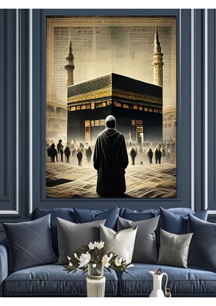 Gazete Fon Kabe Dekoratif Kanvas - Mdf Ahşap Tablo