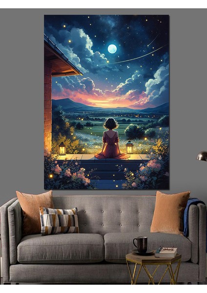 Gökyüzünü Izleyen Kız Dekoratif Kanvas - Mdf Ahşap Tablo modelleri