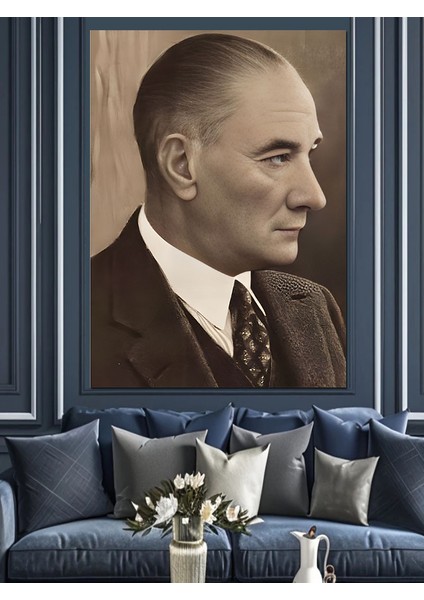 Mustafa Kemal Atatürk Dekoratif Kanvas - Mdf Ahşap Tablo fırsatları