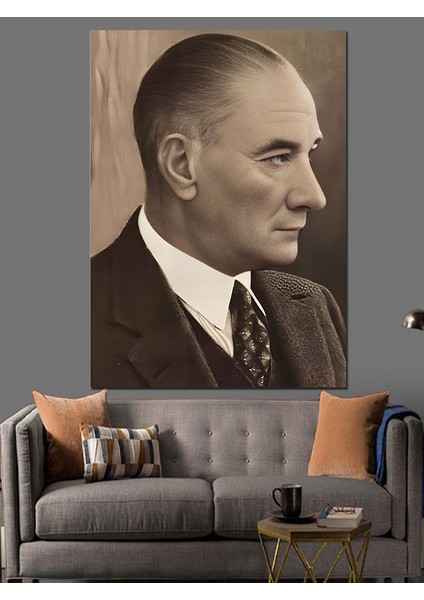 Mustafa Kemal Atatürk Dekoratif Kanvas - Mdf Ahşap Tablo