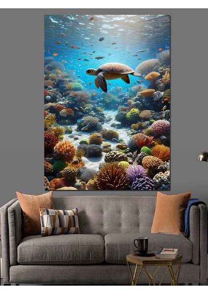 Deniz Kaplumbağası Dekoratif Kanvas - Mdf Ahşap Tablo modelleri