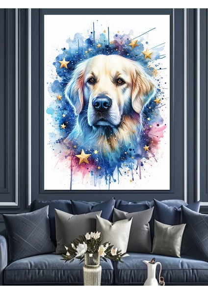 Golden Retriever Dekoratif Kanvas - Mdf Ahşap Tablo fırsatları