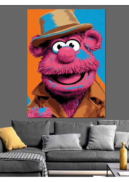 Şapkalı Kırmızı Kukla Dekoratif Kanvas - Mdf Ahşap Tablo modelleri