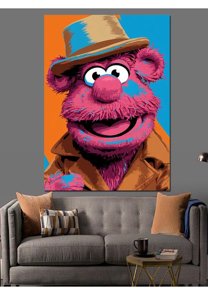 Şapkalı Kırmızı Kukla Dekoratif Kanvas - Mdf Ahşap Tablo fırsatları