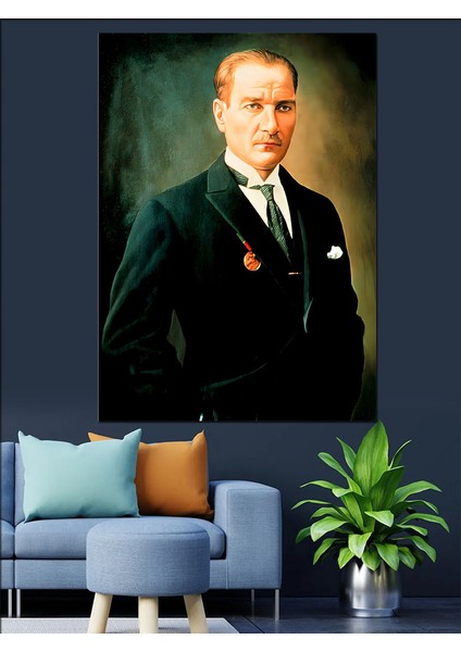 Mustafa Kemal Atatürk Dekoratif Kanvas - Mdf Ahşap Tablo