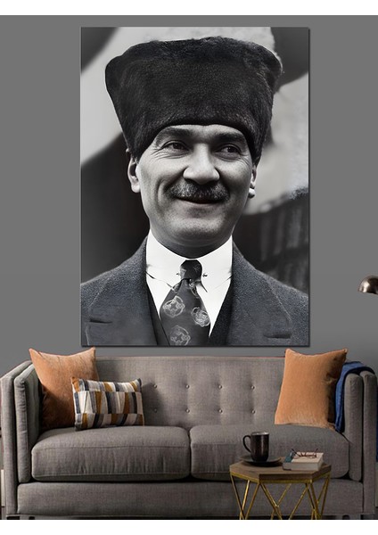 Mustafa Kemal Atatürk Dekoratif Kanvas - Mdf Ahşap Tablo