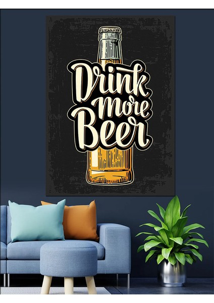 Bira Temalı Dekoratif Kanvas - Mdf Ahşap Tablo