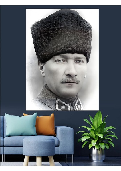 Mustafa Kemal Atatürk Dekoratif Kanvas - Mdf Ahşap Tablo