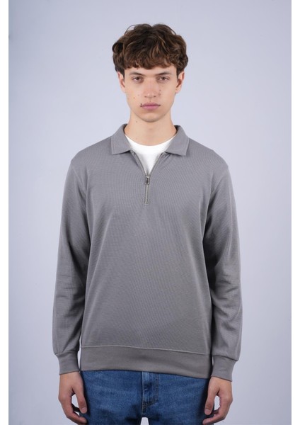 Js Polo Yaka Fermuarlı J Waffle Sweat