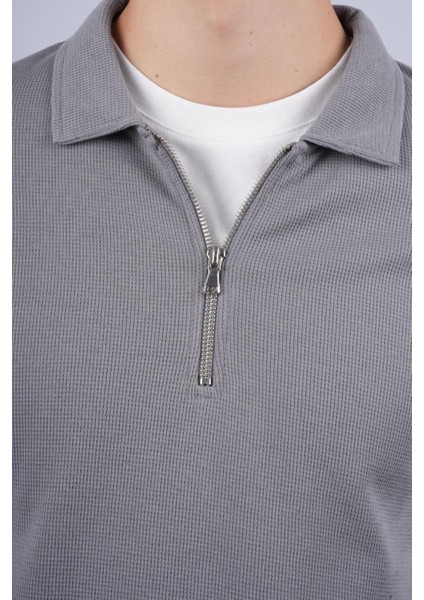 Js Polo Yaka Fermuarlı J Waffle Sweat