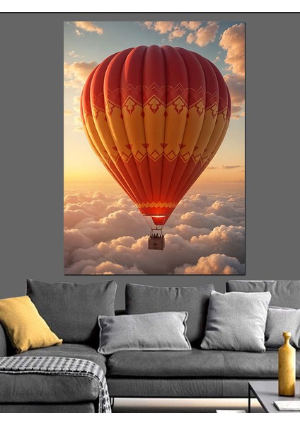 Bulutların Üzerinde Uçan Balon Dekoratif Kanvas - Mdf Ahşap Tablo modelleri