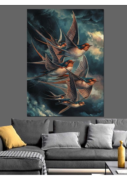 Göç Eden Kuşlar Dekoratif Kanvas - Mdf Ahşap Tablo fiyatları