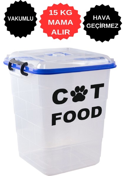 2 Li Set 15 kg Kedi Maması Saklama Kabı ve 35 lt Kedi Kumu Saklama Kutusu Vakumlu Hava Almayan Seri indirimleri