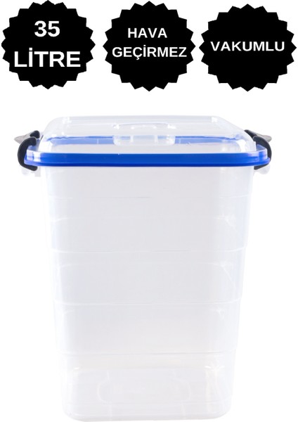 35 lt Büyük Boy Vakumlu Sızdırmaz Kedi Kumu Saklama Kutusu Kabı Hava Geçirmez 35 lt Alır Silikonlu modelleri