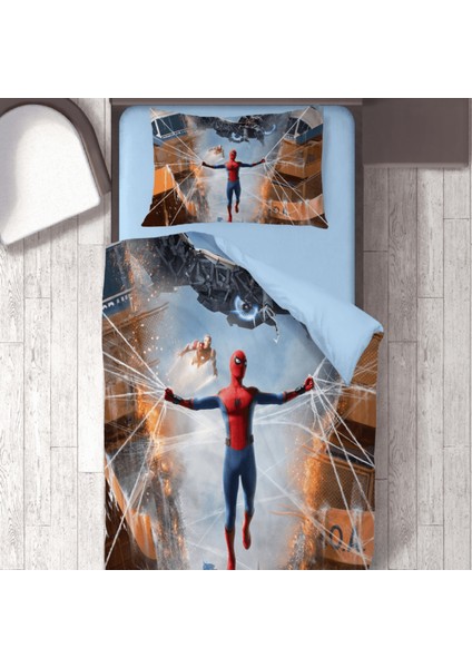 Spiderman Ağ Baskılı Tek Kişilik Nevresim Takımı