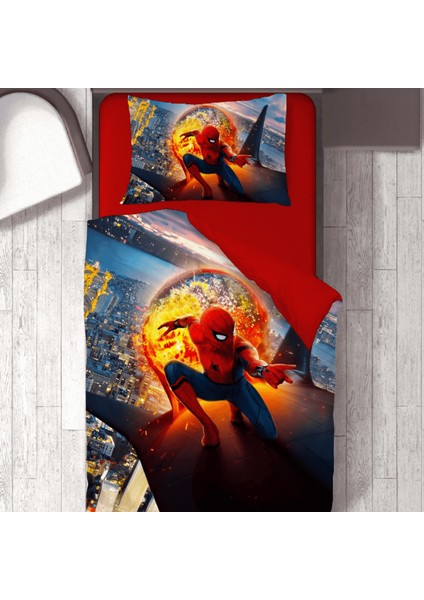 Spiderman Baskılı Tek Kişilik Nevresim Takımı