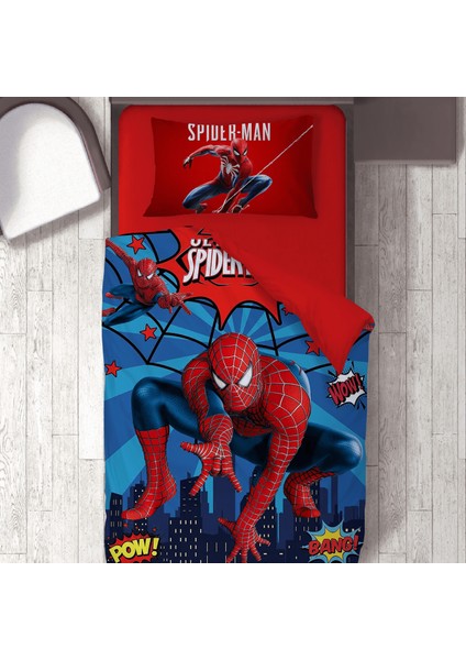 Spiderman Temalı Baskılı Tek Kişilik Nevresim Takımı