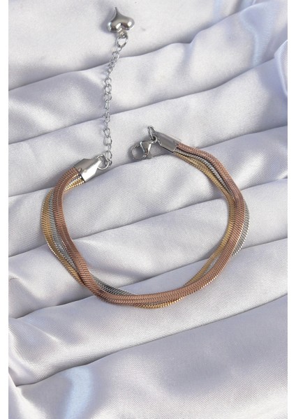 316L Çelik Renkli İtalyan Zincir Model Çoklu Bileklik