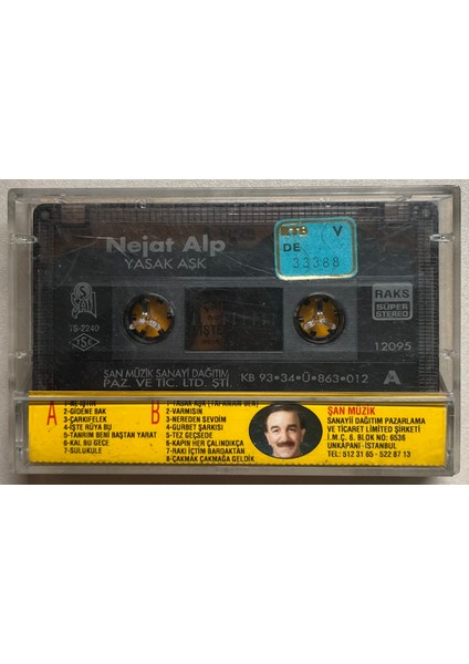Nejat Alp Yasak Aşk Kaset (Orjnal Dönem Baskı Kaset)