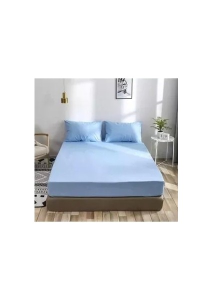 Nivemeshome 160 x 200 Mavi Lastikli Çarşaf Seti