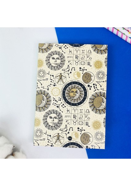 Tarot Ay ve Güneş Tasarımlı Lastikli Defter