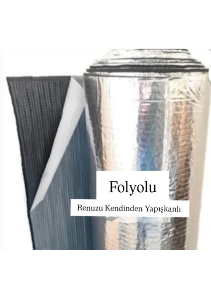 Alüminyum Folyolu Kauçuk Izolasyon 9mm 120CM 24M2 Kendinden Yapışkanlı Elastomerik Kauçuk Köpüğü