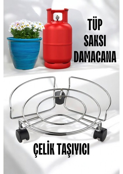 Tekerlekli Saksı Tüp Damacana Altlığı - Taşıyıcı Mutfak Tüpü Taşıyıcı 721571