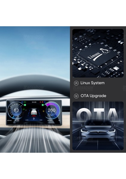 Tesla Model Y / Model 3 Linux 9 Inç 256 MB Orta Konsol Kontrol Paneli Dokunmatik Ekranı