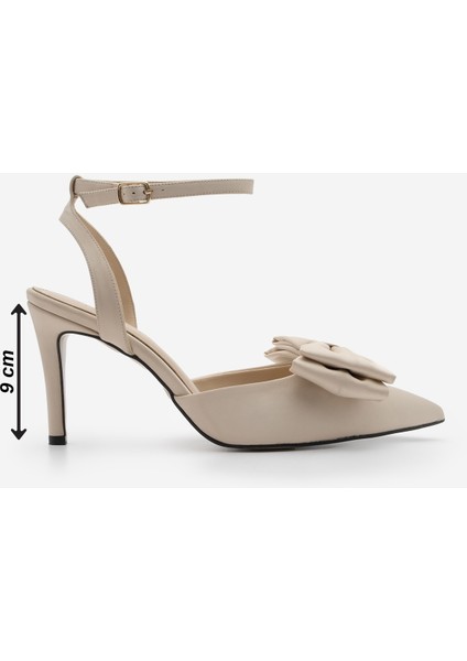 Kadın Stiletto Fiyonk Detaylı Bilekten Bağlamalı Topuklu Ayakkabı Rosen