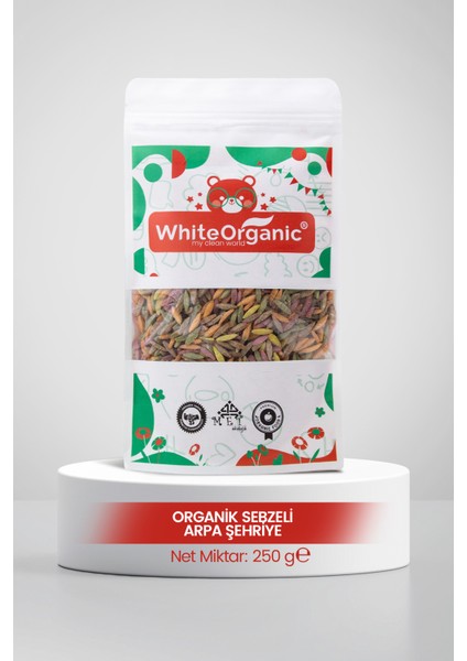 Organik Sebzeli Arpa Şehriye 250 gr Tuzsuz+Sütsüz+Yumurtasız