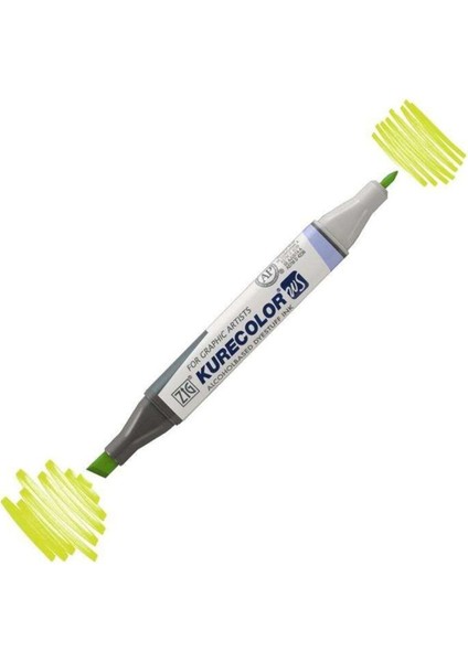 Kurecolor KC-3000N Twin Ws Çift Taraflı Grafik Marker Kalem Yellow Green 125 fiyatları