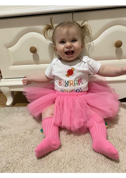 Bayram Şekeri Pamuk Baskılı Bebek Body
