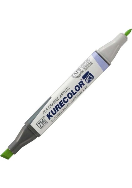 Kurecolor KC-3000N Twin Ws Çift Taraflı Grafik Marker Kalem Yellow Green 124
