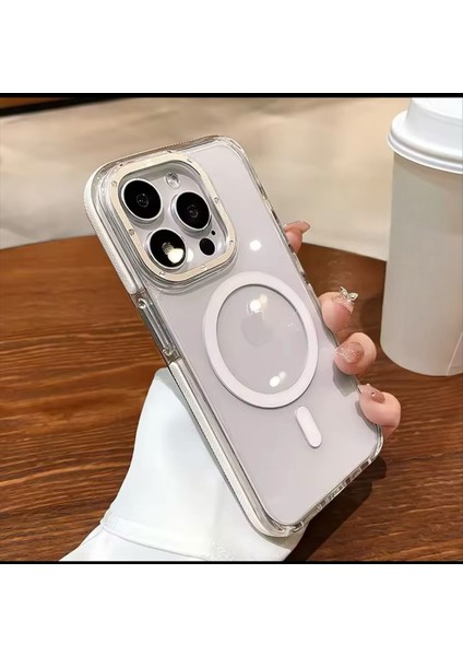 iPhone 16 Uyumlu Parlak Magsafe Özellikli Premium Kalite Ekstra Kenar Koruma Sağlayan Silikon Kılıf