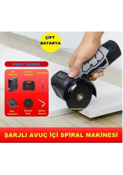 Şarjlı Avuç Içi Spiral Makinesi (Çift Batarya)