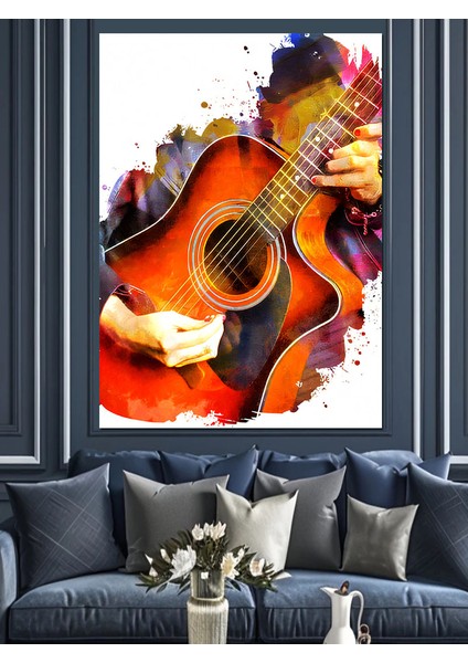 Akustik Gitar Dekoratif Kanvas - Mdf Ahşap Tablo fiyatları